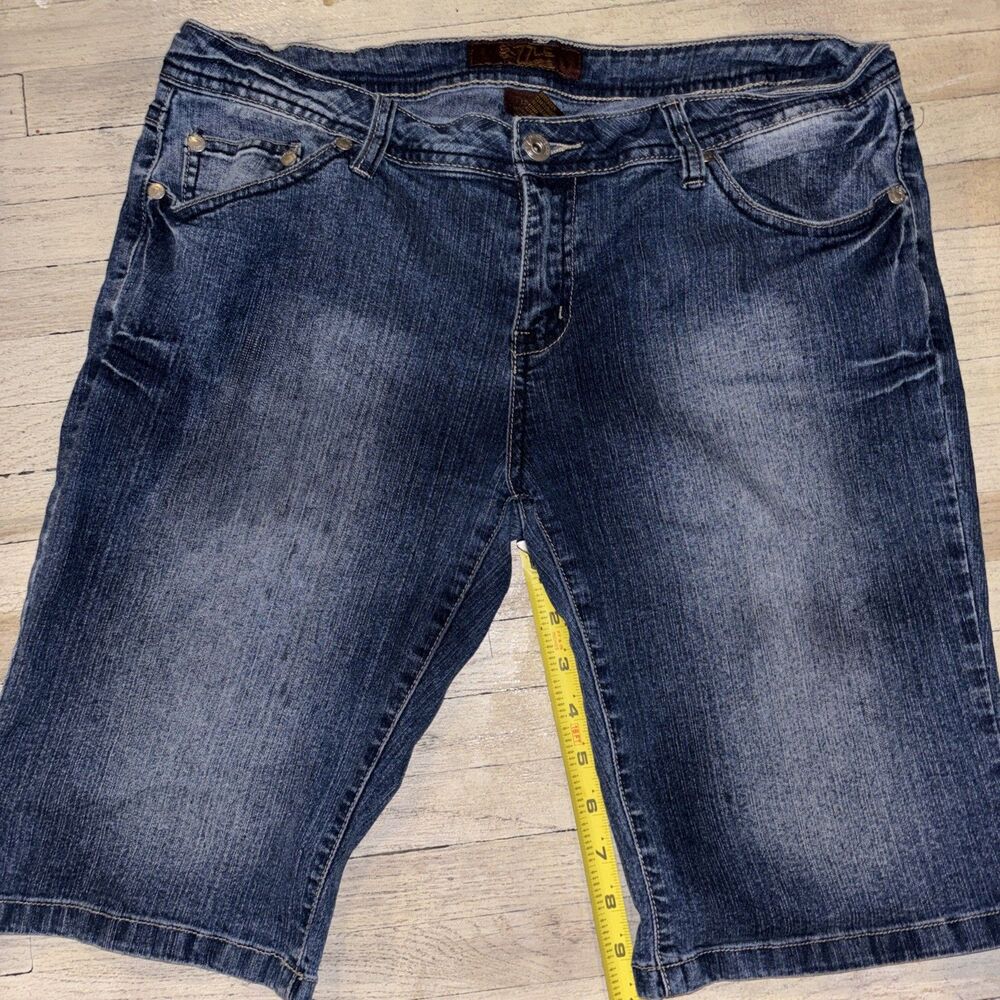 Women’s Bermuda Denim Jean Shorts Size 13 by Sizzle Jeans Dark Wash
